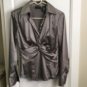 New York & Company Gray Blouse